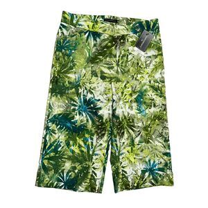 NWT Counterparts Capri 10 Bright Green Palm Tree Tropical Super Stretch Easy Car